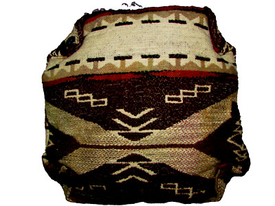 handmade sm decorative PILLOW 12 X 11 X 3'' brown cream (bdrm bskt)
