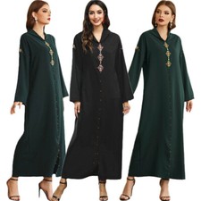 Dubai Abaya Hooded Maxi Dress Muslim Women Kaftan Robe Arab Robe Islamic Gown