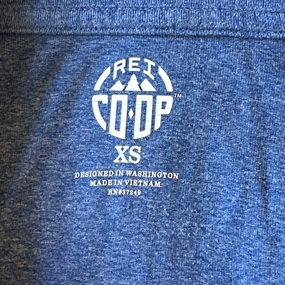 REI Women Blue XS RN 37249 Long Sleeve Outdoor Athletic Shirt 3/4 Zip