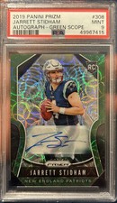 2019 Jarrett Stidham Panini Prizm Green Scope Prizm Rc Auto 39/75 PSA 9 MINT