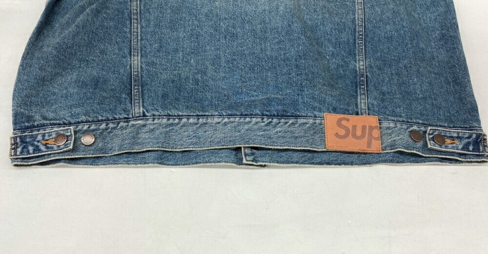 Supreme Distressed Selvedge Trucker Lサイズ Supreme Distressed Selvedge Trucker Jacket Washed Black