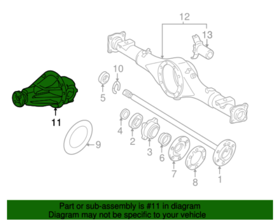 OEM TOYOTA TUNDRA 2005-2006 REAR DIFFERENTIAL ASSEMBLY (#11 IN DIAGRAM