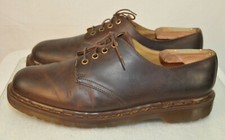 Vintage Dr Martens 1561 UK 10 Made In England Leather Shoe Low Boots 1980s Brown
