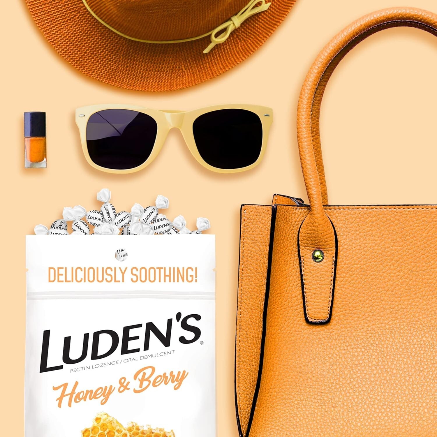1 Bag Luden's Honey & Berry Deliciously Soothing Throat Drops 25 Count
