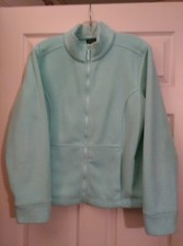Evie Mint Ribbed Fleece Zip Up Jacket. Xl.