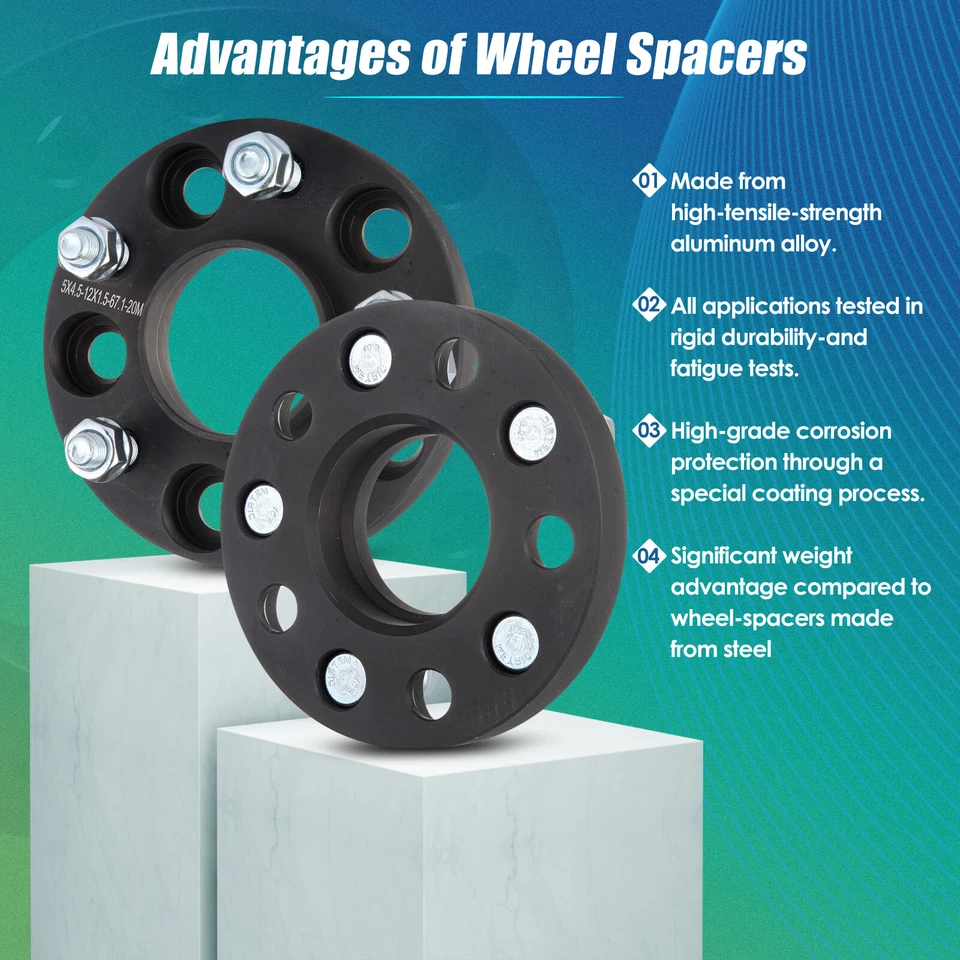 2 piezas espaciadores de rueda centrados en el cubo de 20 mm 5x4,5 5x114,3 para Hyundai Elantra Mazda CX-7 Foto 4 de 4