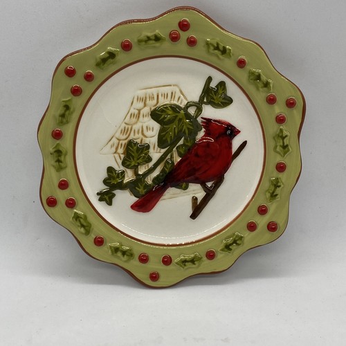 Piatti Songbird Invernali Ceramica Cardinale Bluebird MWW Mini Piatti Espositore Snack - Foto 8 di 12