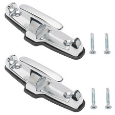 2 Pack Of White Chrome T-hook Tie Down Rope With Washer And Screws For Car Boat