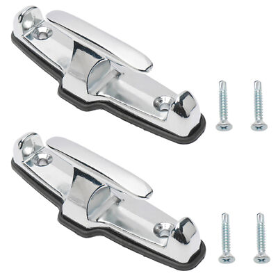 2 Pack of White Chrome T-Hook Tie Down Rope with Washer and Screws for Car Boat