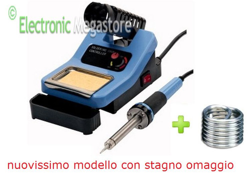 Techly Stazione Saldatura Analogica 48W 150-480°C Con Supporto E Spugnetta - Blu - 4