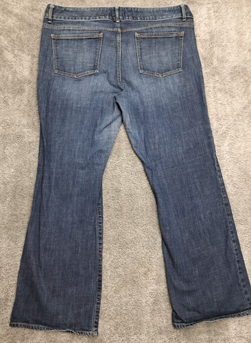 Gap Jeans Womens Sz 18 34R Bootcut Denim Blue Stretch Distressed High Waisted - Picture 6 of 10