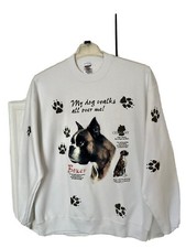 Boxer Graphic White Sweatshirt Adult Large Unisex Jerzees Super Sweats