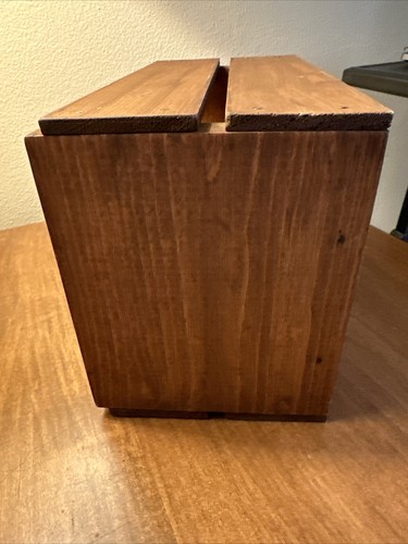 HAND CRAFTED Real WOOD CRATE/BOX 10.5” X 6 3/4” X 5.5” Farm House Decor Storage - Picture 11 of 12