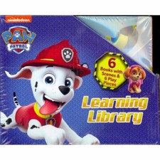 Paw Patrol Learning Library 6 Books with Scenes 6 Ply Pieces