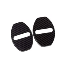 2x Carbon Fiber Print Stainless Door Striker Cover Fits 911 Boxster Cayman 718