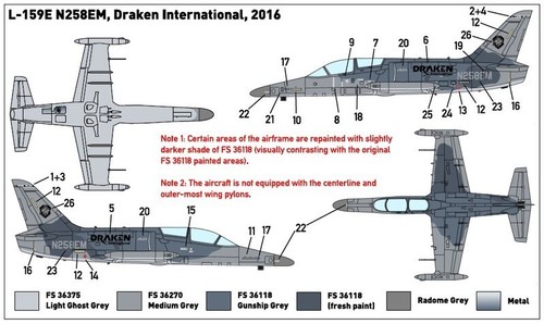Avión a reacción de ataque ligero Miniwing 326 1/144 AERO L-159E ALCA Draken International - Imagen 6 de 11