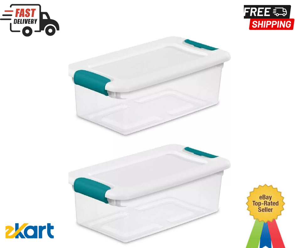 Sterilite Quart ClearView LatchTM with Sweet Plum Handles, Pack