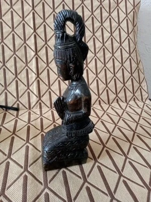 Statue  en Bois Asie Birmanie Thaïlande Bouddhisme ? - Photo 1/4