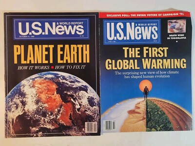 Lot of 2 Issues Of U.S. News & World Report w/ EARTH / GLOBAL WARMING (1990s)