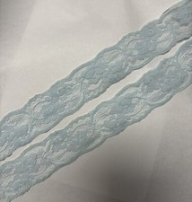 Vintage Light blue flat lace, 1 1/2  Wide, 4 Yards for 1.79