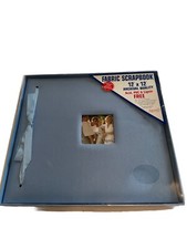 New Sky Blue Fabric Scrapbook Album 12  X 12  Markings By C.R. Gibson