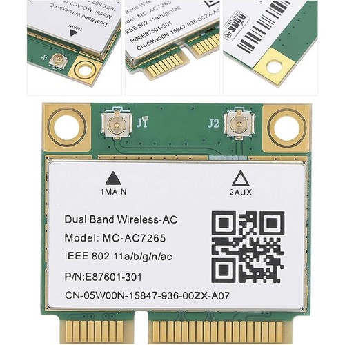 Wireless MC-AC7265 Half PCI-e Network Adapter Laptop Dual Band WiFi BT 1200Mbps - Picture 3 of 5