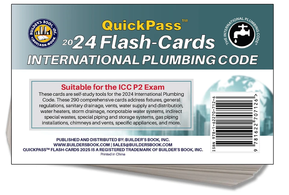 2024 International Plumbing Code IPC QuickPass Flash-Cards Foto 2 de 4