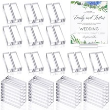 100 Pcs Acrylic Place Card Holders 2 Inch Table Number Holders Clear Place St...