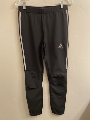ODLO Men s NWT Medium Black Windproof Warm Midweight Unzip Ankle To Hip Pants