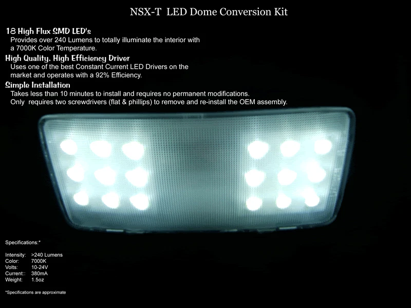 BNIB 1995-2005 ACURA TARGA NSX LED Dome conversion kit MSRP $110.00 Lighting Foto 2 de 2