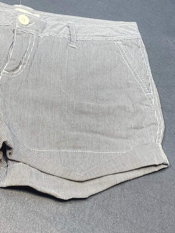 Maurices Pantalones Cortos Casuales Mujer’s 3/4 Blanco Azul Algodón Foto 3 de 4