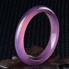 Certified Natural Beautiful Lavender Purple Agate chalcedony bracelet bangle