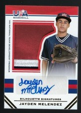 2017 Panini Stars & Stripes Jumbo Patch Silhouette Signature Jayden Melendez