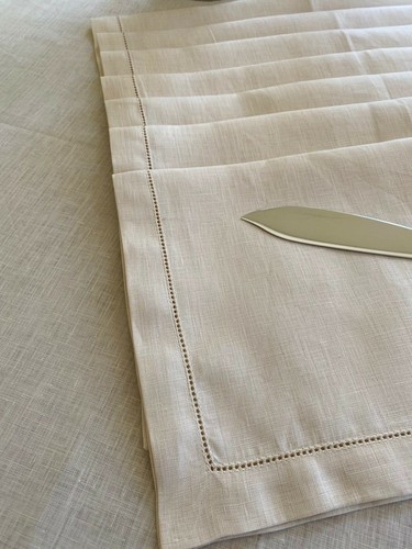 Deluxe French Linen Tablecloth Dining Set Embroidery 160x240cm 160x290cm Beige - Picture 8 of 8