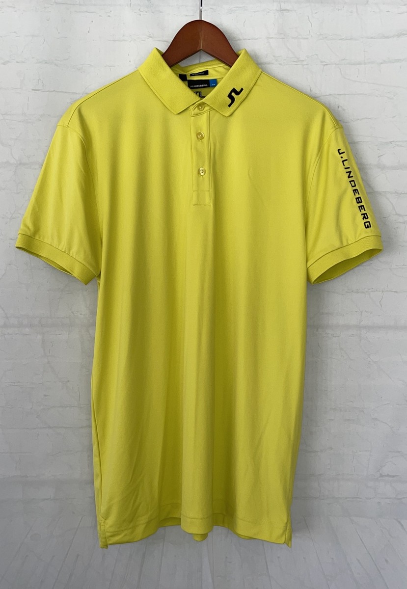 J Lindeberg M Tour Tech Regular Fit Tx Jersey Golf Polo - Yellow
