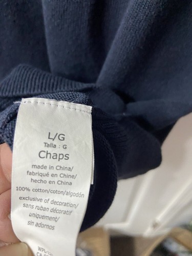 Ralph Lauren Chaps Suéter Chaleco Para Hombres Grande Azul Marino Sin Mangas Tejido Apretado Logo - Imagen 5 de 9