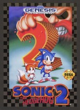 Sonic The Hedgehog 2 Sega Genesis Juego Cubierta Caja Brillante Estuche Arte Impresión Póster