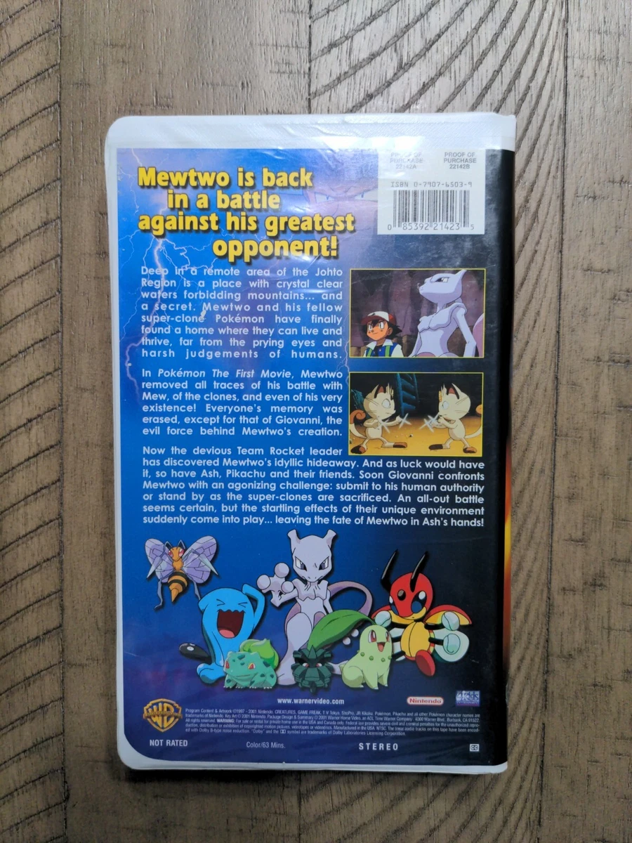 Pokemon Mewtwo Returns Movie VHS Johto Adventure Clamshell 2001 TESTED