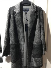 ❤️paul Costelloe❤️black/grey❤️wool❤️check❤️oversized❤️coat/jacket❤️uk 10❤️bnwt❤️