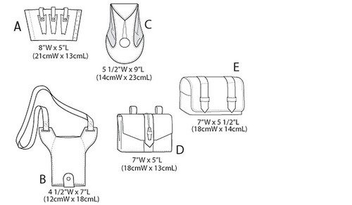 Butterick 5936 Leather Bag Satchel Belt Shoulder Pouches Bottle Carrier Pattern - Picture 3 of 4