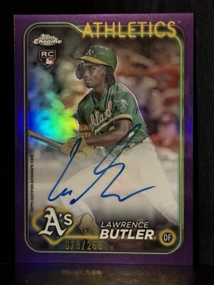 2024 Topps Chrome Lawrence Butler Auto Purple Refractor 78/250 
