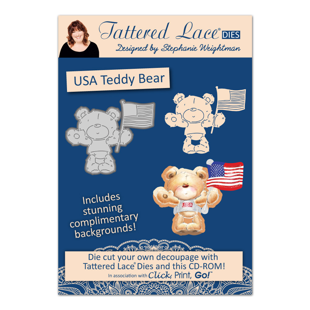 Tattered Lace Essentials - Charisma USA Teddy Bear Die + CD-ROM - ETL477