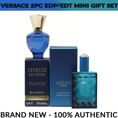 2pc Mini Gift Versace Dylan Blue Femme EDP 5ml and Eros Men EDT 5ml, Brand New