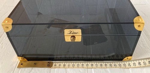 New ZINO humidor Cigar Case Black Gold acrylic without box - Picture 11 of 15