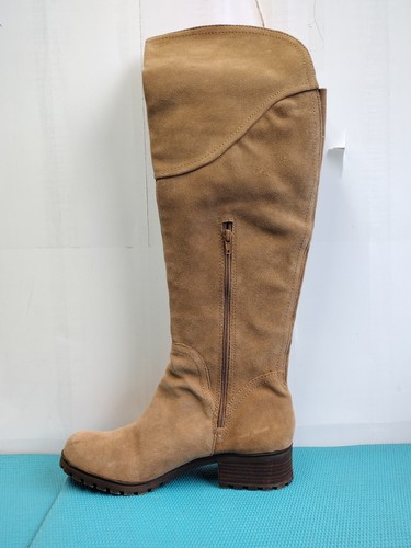 Lucky Brand Harleen Womens Tan Suede Leather Knee High Boots Side Zip 10M - Picture 8 of 14