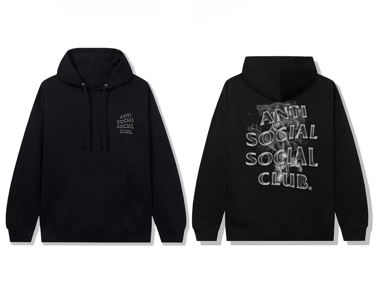 Ds Anti Social Social Club Assc White Smoke Logo Burnouts Black Hoodie In  Hand | Ebay