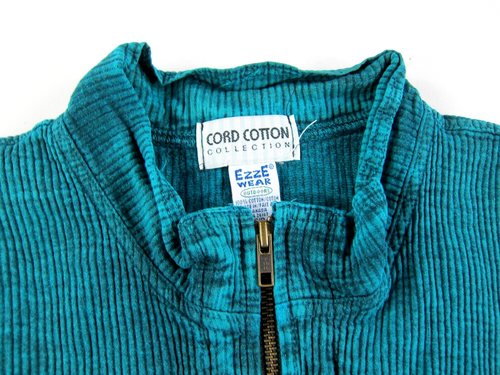 Vintage Ezze Wear Canada Outdoors Cotton Corduroy Green Zipper Vest Woman S-M - Picture 4 of 5