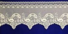 Heritage Lace Mantle Scarf Ivory Teacups 93" x 20" Livingroom Piano Dining Room