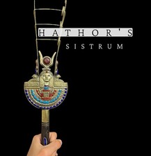 Handmade Hathor Sistrum ,Famous Egyptian Musical Instrument for Sound Healing