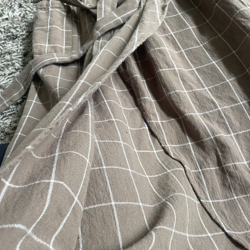 Mittoshop Womens Sara Dress Tie Waist Front Wrap Plaid Pocket Size M Brown Fall - Picture 5 of 6